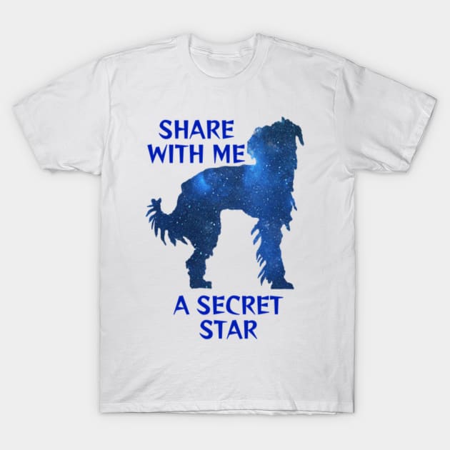 Midnight Blue Sapphire Milky Way Galaxy Chinese Crested Dog - Share With Me A Secret Star T-Shirt by Courage Today Designs